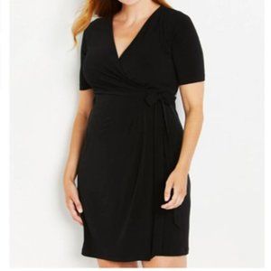 Motherhood Maternity Waist Tie Surplice Black Maternity Dress - Small - NWT